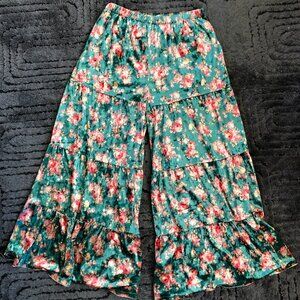 Natural Life: Velvet Patti Palazzo Pant, Evergreen Bouquets - Large